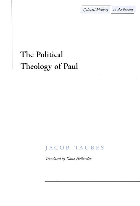 the political theology of paul cultural memory in the present Kindle Editon